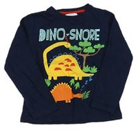 Tmavomodré tričko s dinosaurami