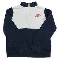 Tmavomodro-bílá mikina s logem Nike