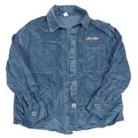 Tmavomodrá menšestrová košeľová bunda s nápisom Yigga