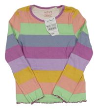 Nové - Barevné pruhované žebrované triko Next