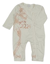 Biely overal so stuhou a nápisom