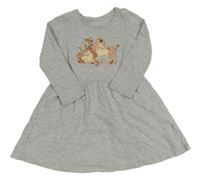 Světlešedé melírované šaty s jednorožcem C&A