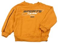 Oranžová mikina s nápisom H&M