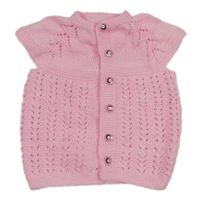 Ružová pletená prepínaci vesta