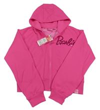 Nové - Růžová propínací crop mikina s kapucí - Barbie 