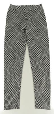 Bielo-čierne kockované úpletové legíny Y.F.K.