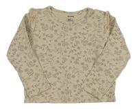 Béžové květované triko Sinsay