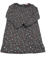 Sivo-ružovo-biele melírované bodkovaná é úpletové šaty Lupilu