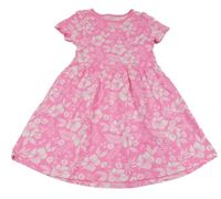 Neónově ružovo-biele kvetované šaty Dunnes STORES