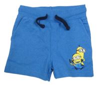 Modré teplákové kraťasy s Mimoni 