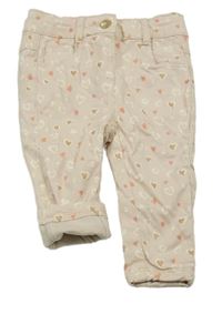 Svetloružové podšité skinny rifle s leopardím vzorom Orchestra