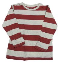 Sivo-vínové pruhované tričko Primark