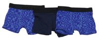 3set - 3x boxerky - tmavomodré + tmavomodré vzorované River Island