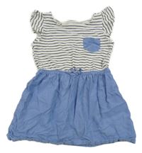 Bielo-modré pruhované šaty H&M