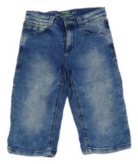 Modré teplákové skinny rifľové kraťasy S. Oliver