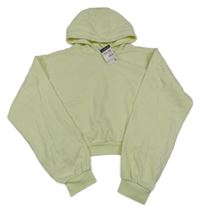 Nové - Svetložltá crop mikina s motýlkom a kapucňou Primark