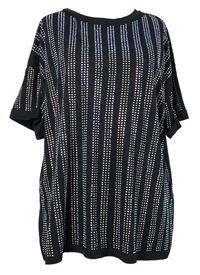 Dámské černé tričko s kamínky River Island 