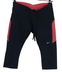 Dámske čierno-ružové športové funkčné capri legíny Nike