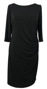 Dámské černé šaty s řasením Papaya 