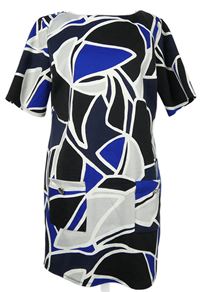 Dámské černo-tmavomodro-šedé vzorované šaty Dorothy Perkins