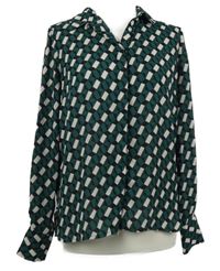 Dámská tmavozeleno-černo-béžová vzorovaná halenka Gina Tricot 