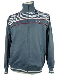 Dámska svetlomodrá športová prepínaci mikina s pruhmi Slazenger