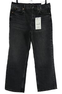 Nové - Dámske tmavosivé straight crop rifle Stradivarius