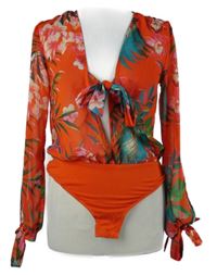 Dámské červené květované šifonové body MissGuided 