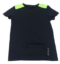 Černo-neonově zelené sportovní tričko Yigga