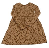 Béžové bavlnené šaty s leopradím vzorom H&M