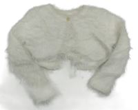 Biele chlpaté svetrové bolerko H&M