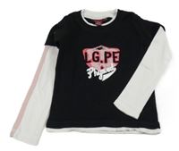 Čierno-biele tričko s potlačou H&M