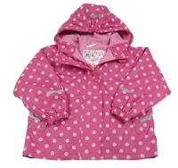 Malinová puntíkatá nepromokavá bunda s kapucí Papagino