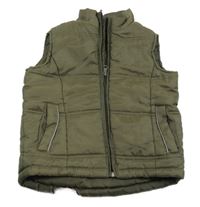 Khaki šušťáková zateplená vesta so sobom Kiki&Koko