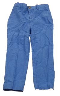 Modré plátenné chino nohavice H&M