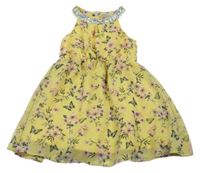 Žlté kvetinové šifónové šaty Kiki&Koko