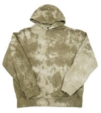 Khaki-bílá batikovaná mikina s kapucí C&A