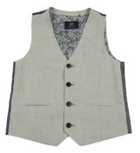 Šedo-modrá společenská vesta Next