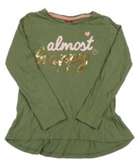 Khaki tričko s flitrami Kiki&Koko