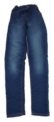 Tmavomodré teplákové skinny rifle Okaidi