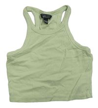 Světlekhaki rebrovaný crop top New Look