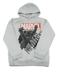 Světlešedá mikina s potiskem a kapucí Marvel