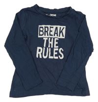 Tmavomodré pyžamové tričko s nápisom