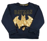 Tmavomodrá mikina s netopýrem z překlápěcích flitrů - Batman M&S