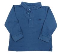 Tmavomodré mikinotriko s motorkou a golierikom Matalan