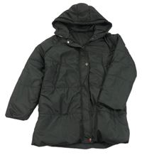 Černá šusťáková zimní bunda s kapucí Shein