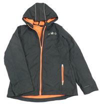 Antracitová softshellová bunda s hvězdami a kapucí Y.F.K.