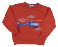 Červená mikina s vrtuľníkom M&S