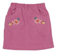 Ružová menšestrová sukňa s kvietkami Shein