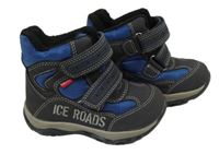 Tmavošedo-modré členkové é zimná topánky s logom ICE ROADS vel. 24